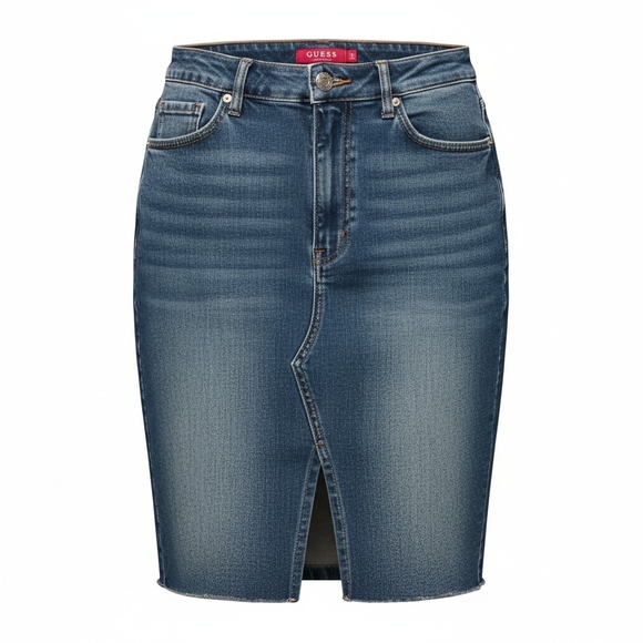 GUESS Denim Pencil Skirt -Size Lg -EUC $98 Retail - Picture 5 of 11